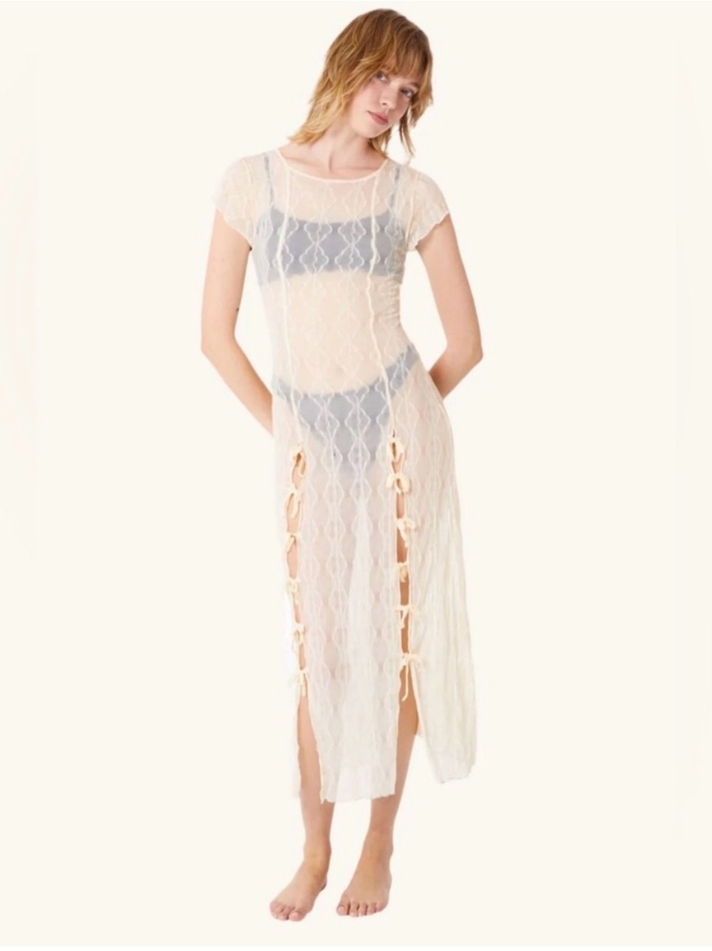 Second Skin Find Me Now Mariposa Lace Midi Dress Size M